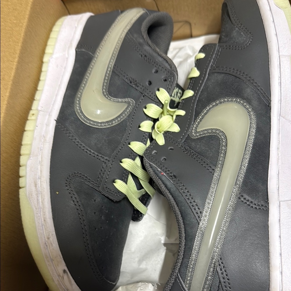 Nike dunk low iron grey and cool grey-lime sneakers
